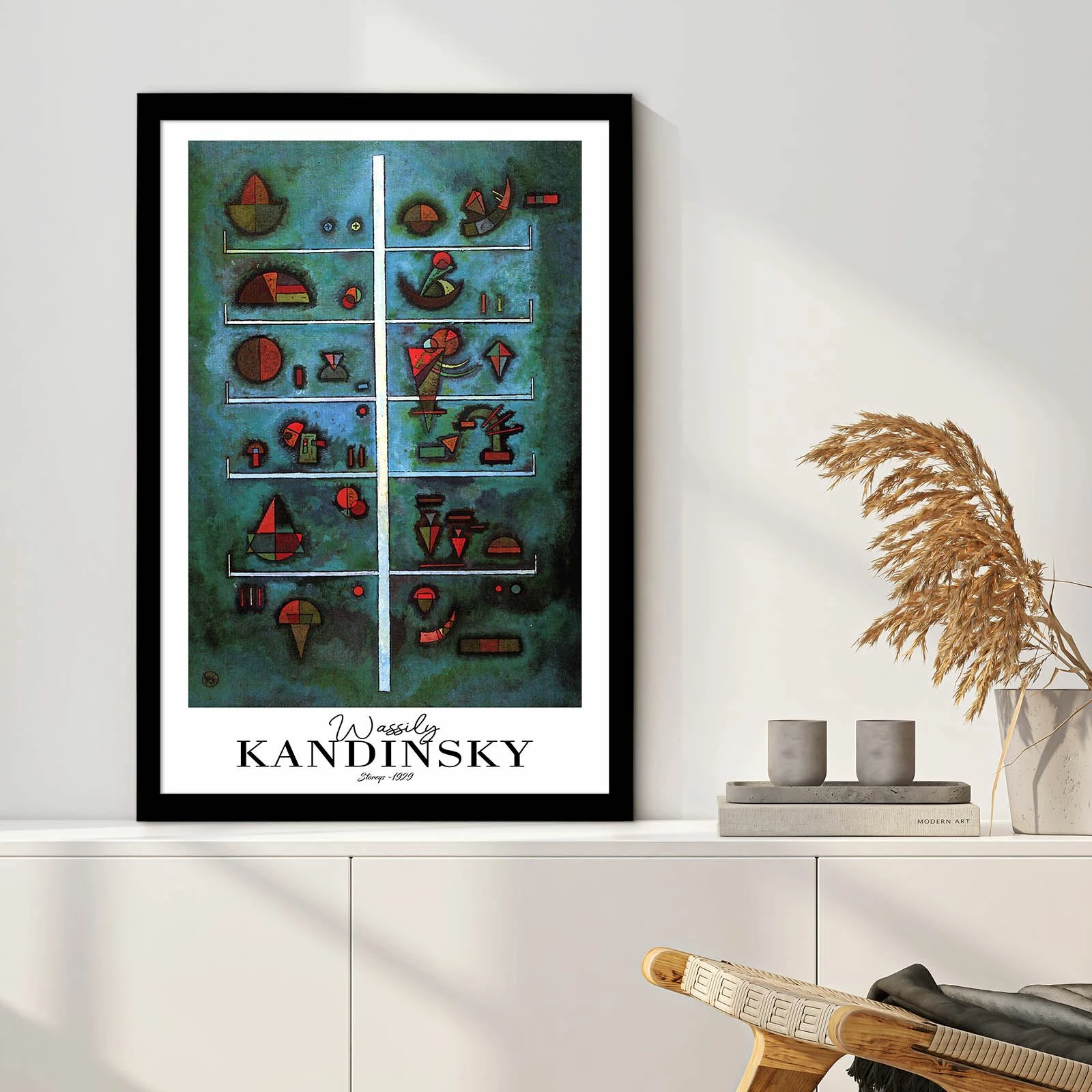 Pikturë dekorative me kornizë, Kandinsky, shumëngjyrëshe, 42x62cm