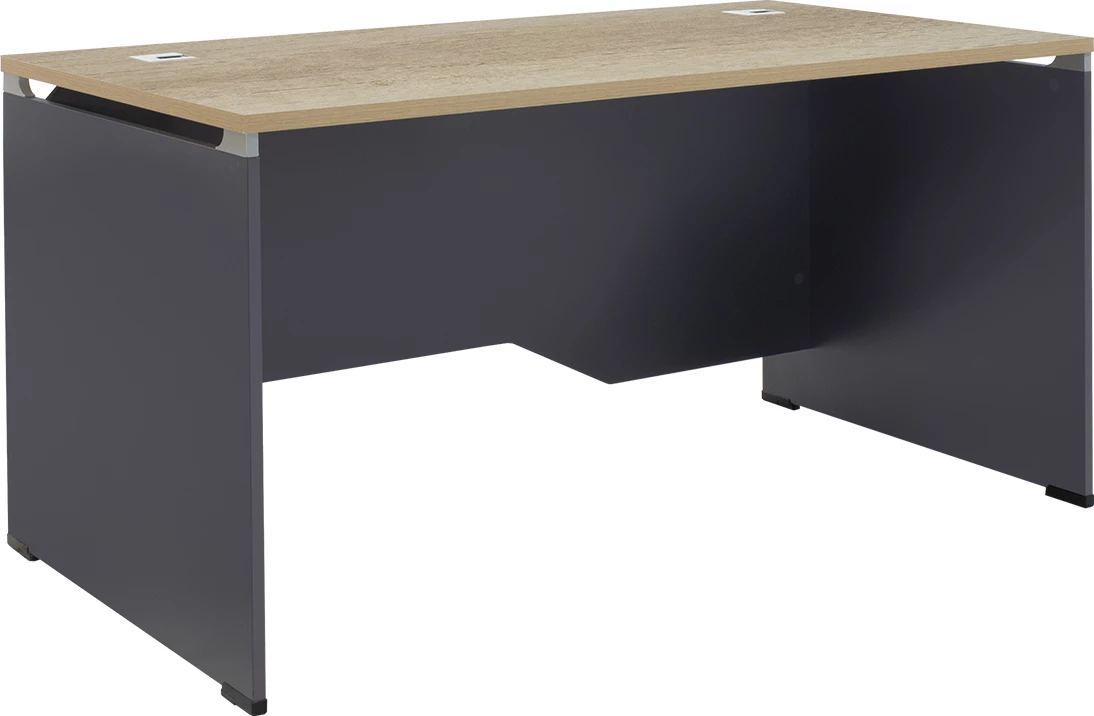 Tavolinë menaxheri Lotus, ngjyrë lisi-gri e errët, 150x80x75cm