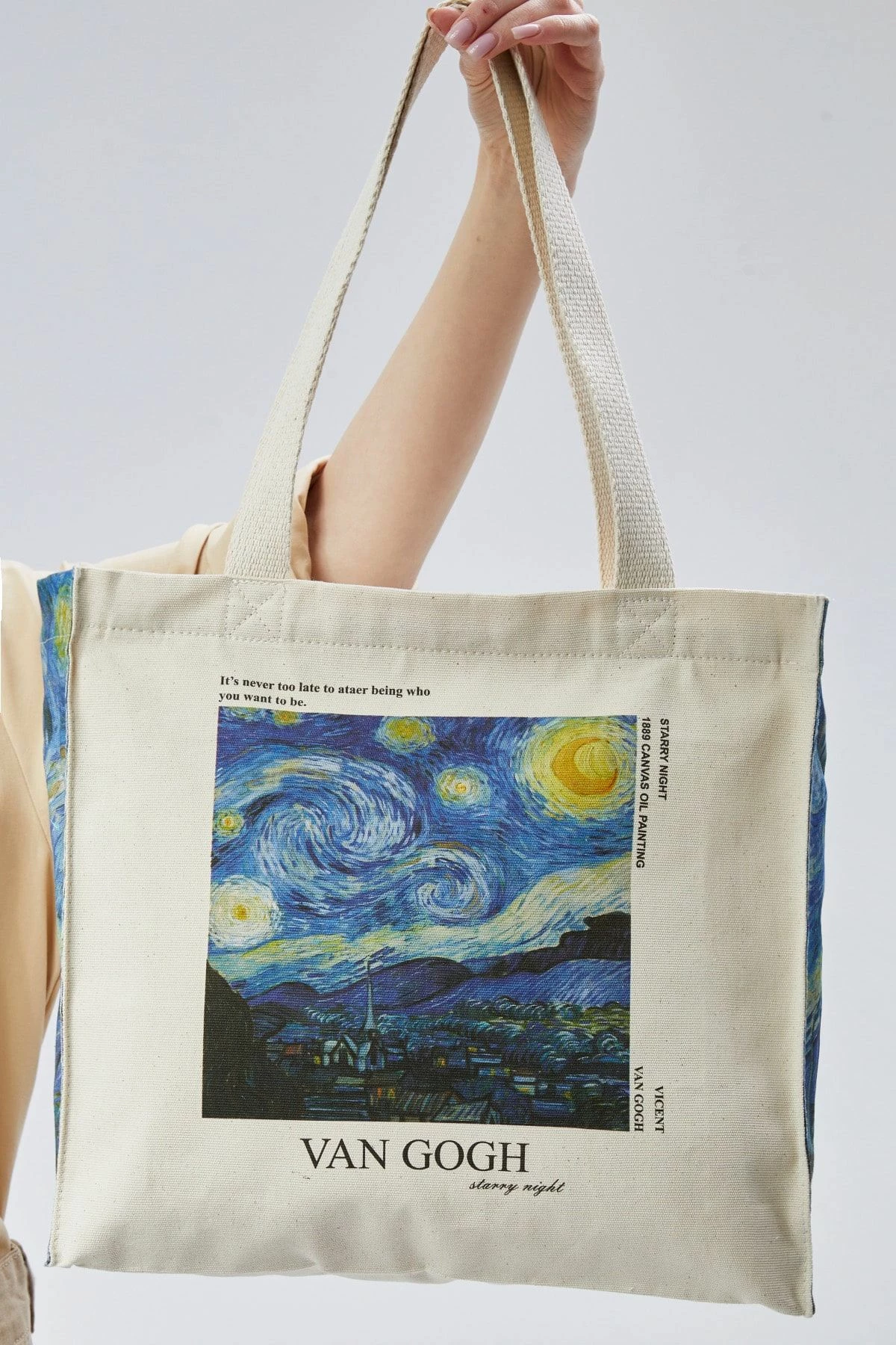 Torbë tote Zoozie Bags, krem, 2270, dizajn Van Gogh Starry Night