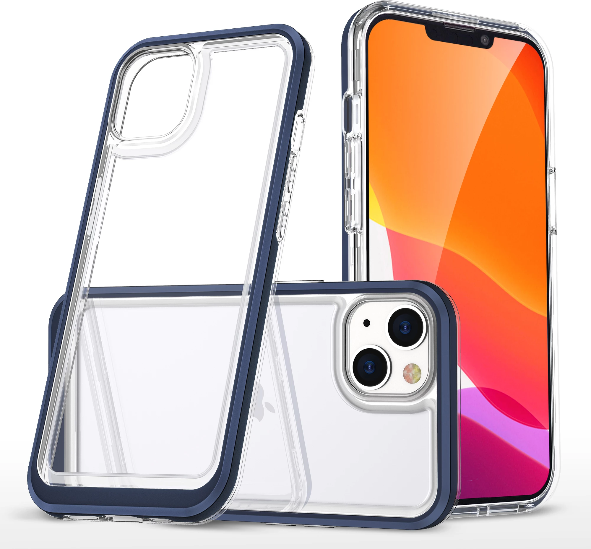 Mbështjellës Hurtel Hybrid Armor Clear 3 in 1 për iPhone 13, Kaltër/Transparent
