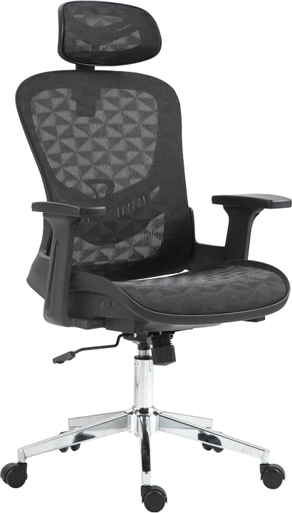 Karrige pune menaxheri Mergi, rrjetë e zezë, 62x63x120cm