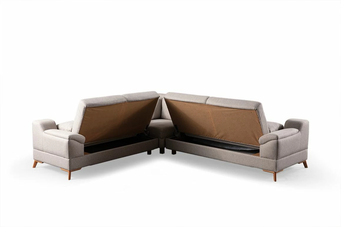 Kënd-sofë krevati, ngjyrë bezhë, Atelier del Sofa, Aqua Corner (L2 + C + 3R)