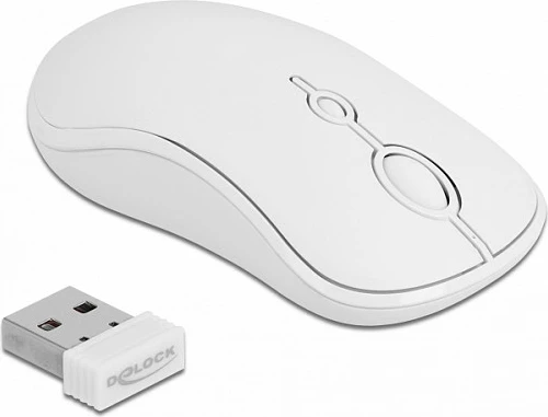 Set tastierë dhe maus DeLOCK, 2.4 GHz wireless, QWERTZ gjermanisht, 1600 DPI, e bardhë