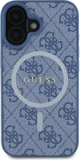 Mbështjellës Guess 4G Ring Classic Logo MagSafe për iPhone 16, Kaltër