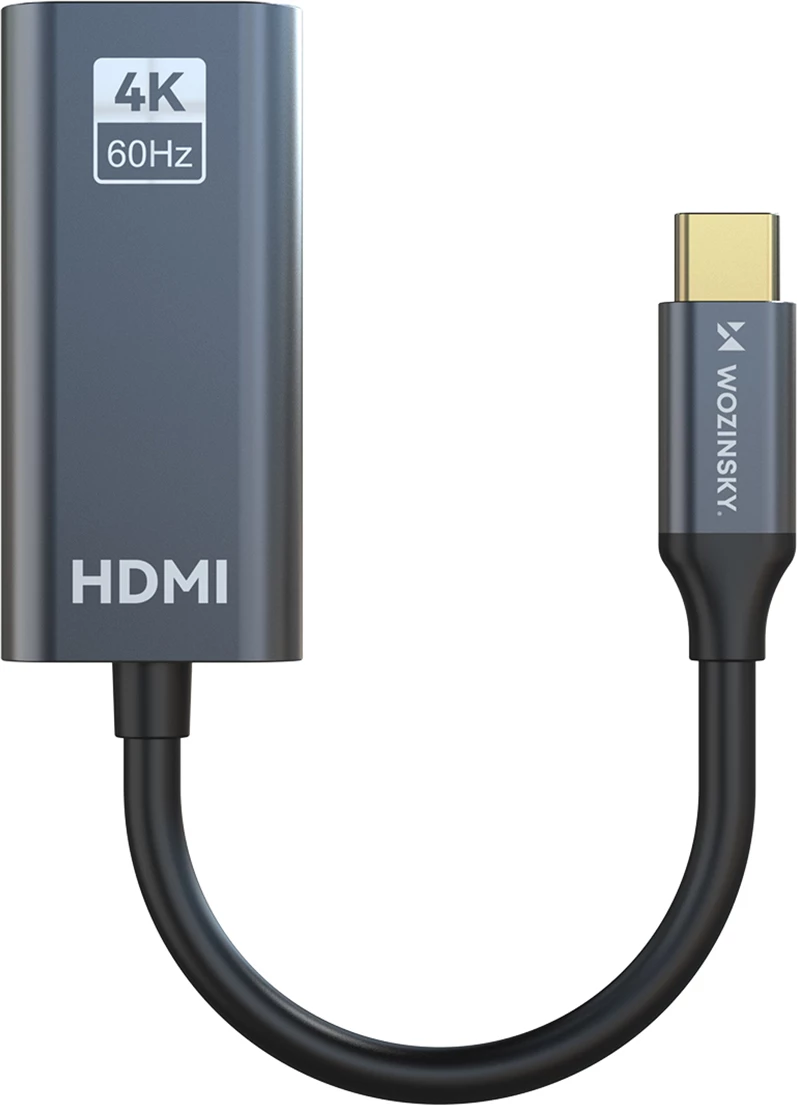 Adapter USB-C në HDMI 4K 60Hz, Wozinsky WACH-01, i zi