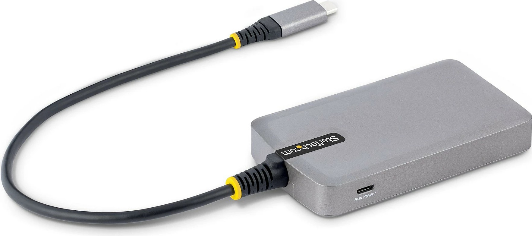 Hub USB-C StarTech 3-PORT me Ethernet Gigabit, 0.3m, gri