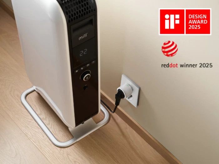 Prizë smart Wi‑Fi për ngrohës MILL MILLSMARTPLUG, 2300 W, sensor temperature & lagështie, Matter, e bardhë