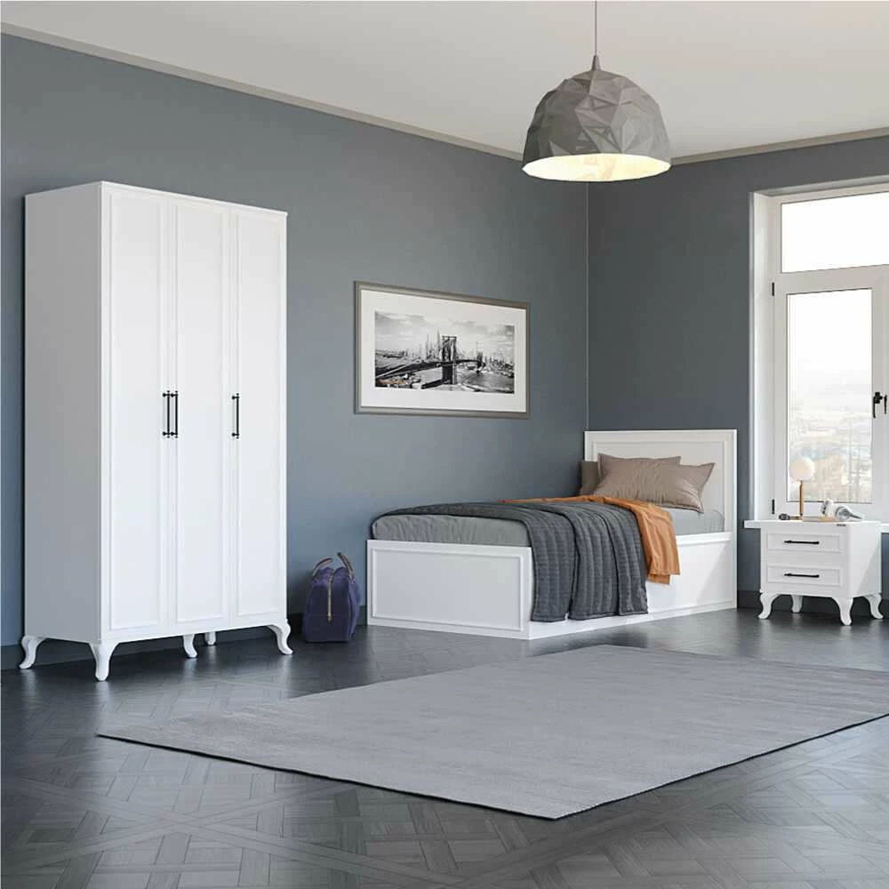 Komodinë nate Skye Decor, Kmd-1002-Dd-1, ngjyrë e bardhë