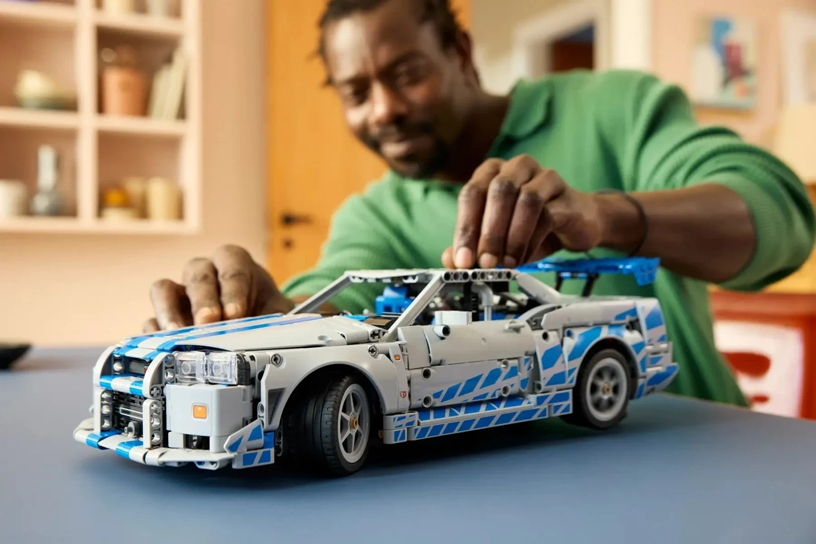 Set LEGO Technic Nissan Skyline GT-R (R34) 2 Fast 2 Furious, 42210, për të rritur, Gri/Kaltër