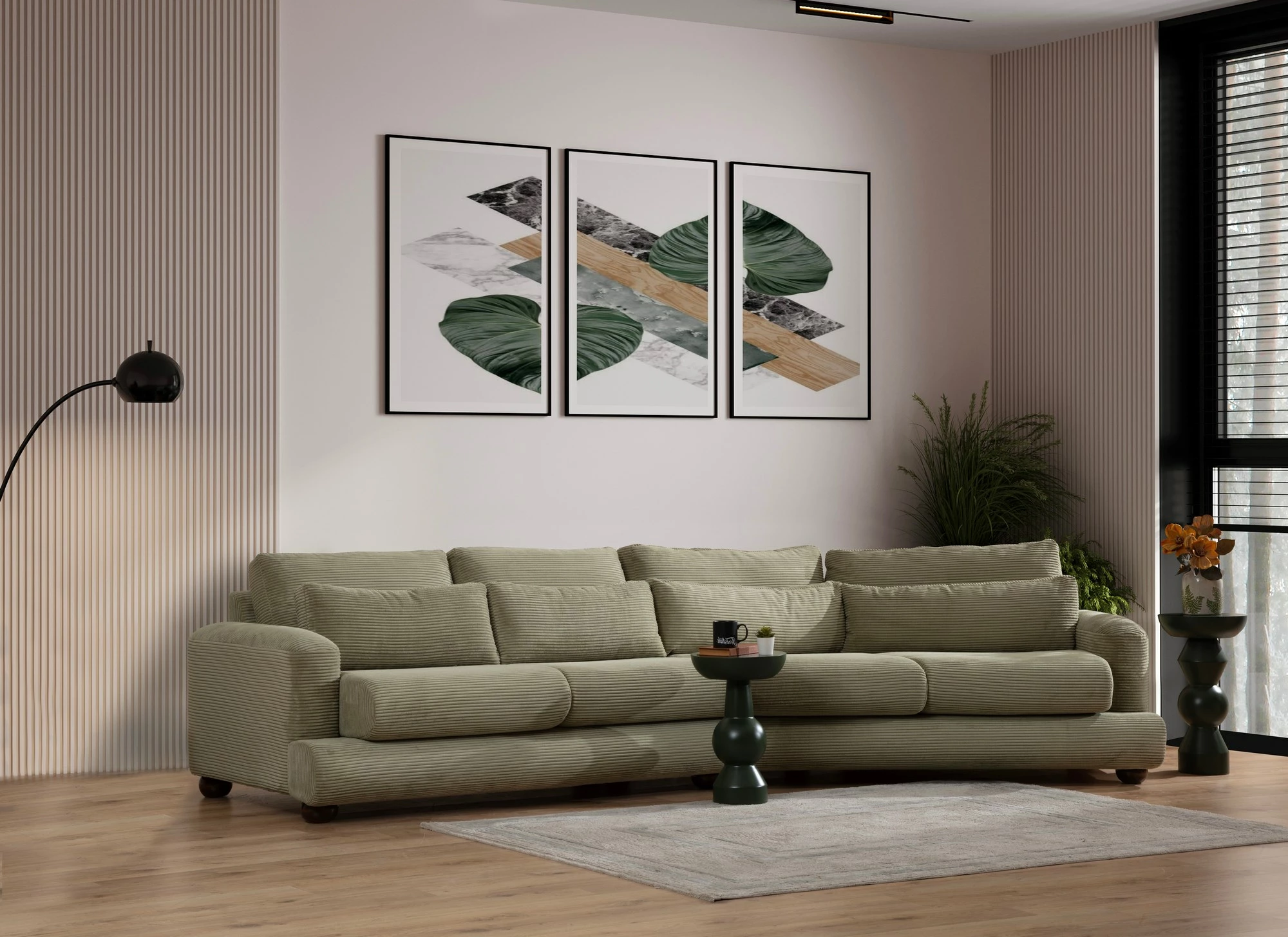 Kauç katër vendësh, ngjyrë e gjelbër, River 4 Seater Right (L2-Xc Right)