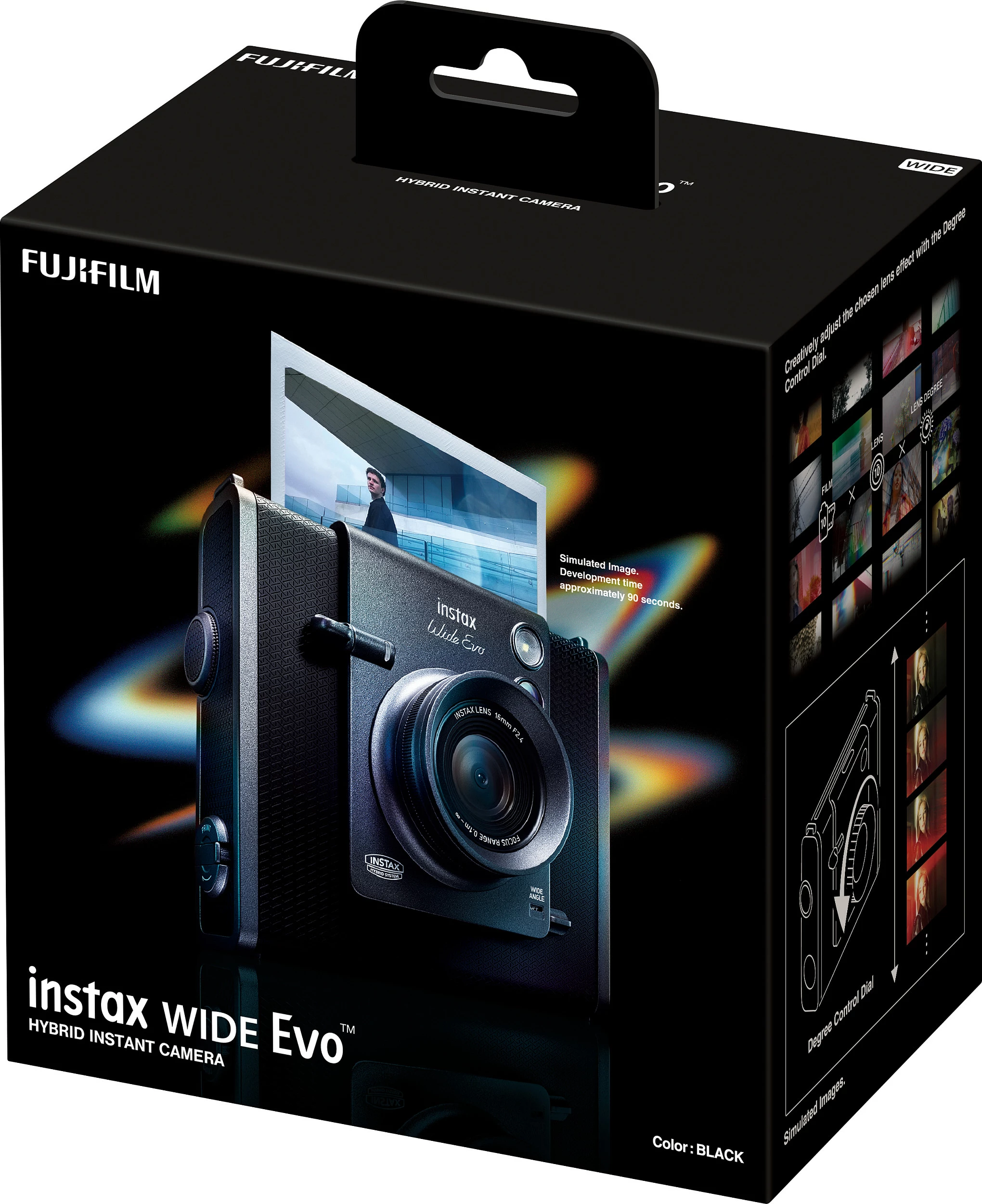 Kamerë instant hibride Fujifilm instax WIDE Evo, Bluetooth 5.1, bateri Li-Ion, e zezë