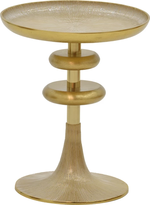 Tavolinë anësore Trego I Inart, metalik, ngjyrë ari-bardhë, D33x42cm