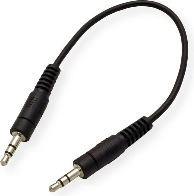 Kabllo audio ROLINE 3.5mm mashkull-mashkull, 0.2m, e zezë