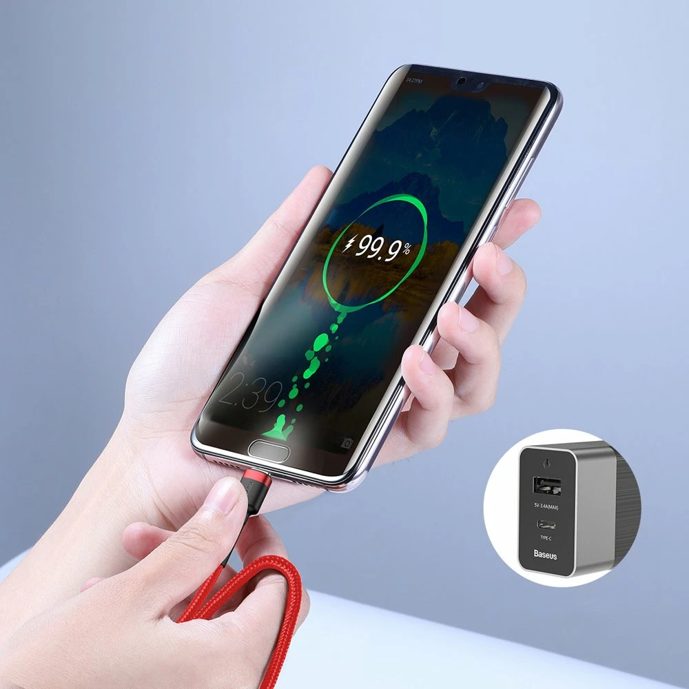 Kabllo USB-C në USB-C Baseus CATKLF-GG1, 1m, 60W, E zezë/Gri
