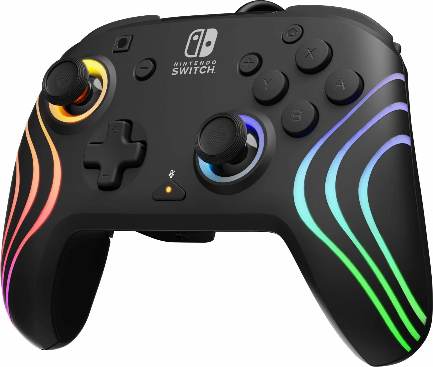 Kontroller me kabllo PDP Afterglow Wave për Nintendo Switch/Switch 2, RGB, i zi