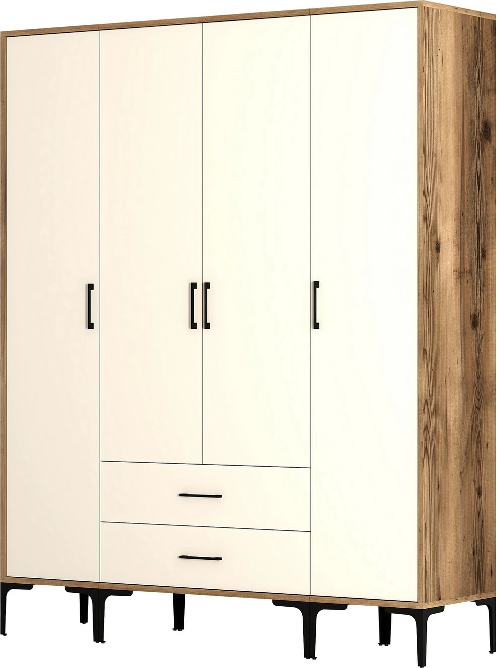 Dollap Skye Decor, ngjyrë arre dhe krem, Kumsal STS