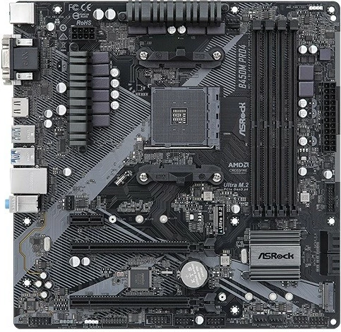 Pllakë amë ASRock B450M Pro4 R2.0, Socket AM4, uATX, 4 DDR4, e zezë