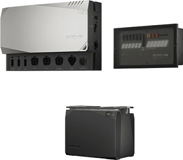 Adapter EcoFlow Power Prepared Kit, i montueshëm në mur, 5 pjesë, zi, gri