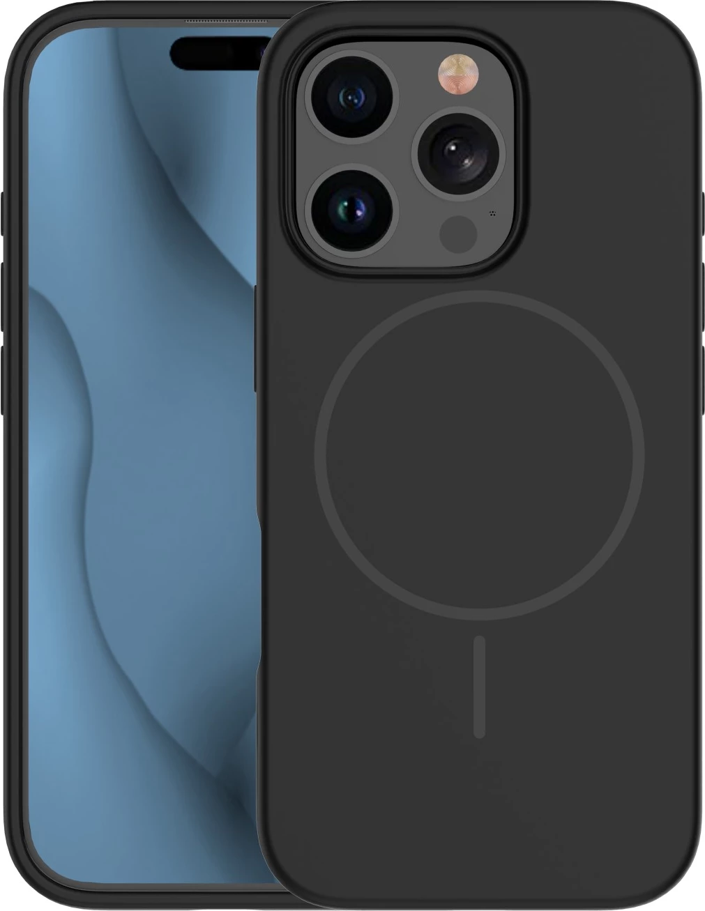 Mbështjellës ONASI MagColor Pure për iPhone 17 Air, silikon mat, MagSafe, MPN 24091, i zi