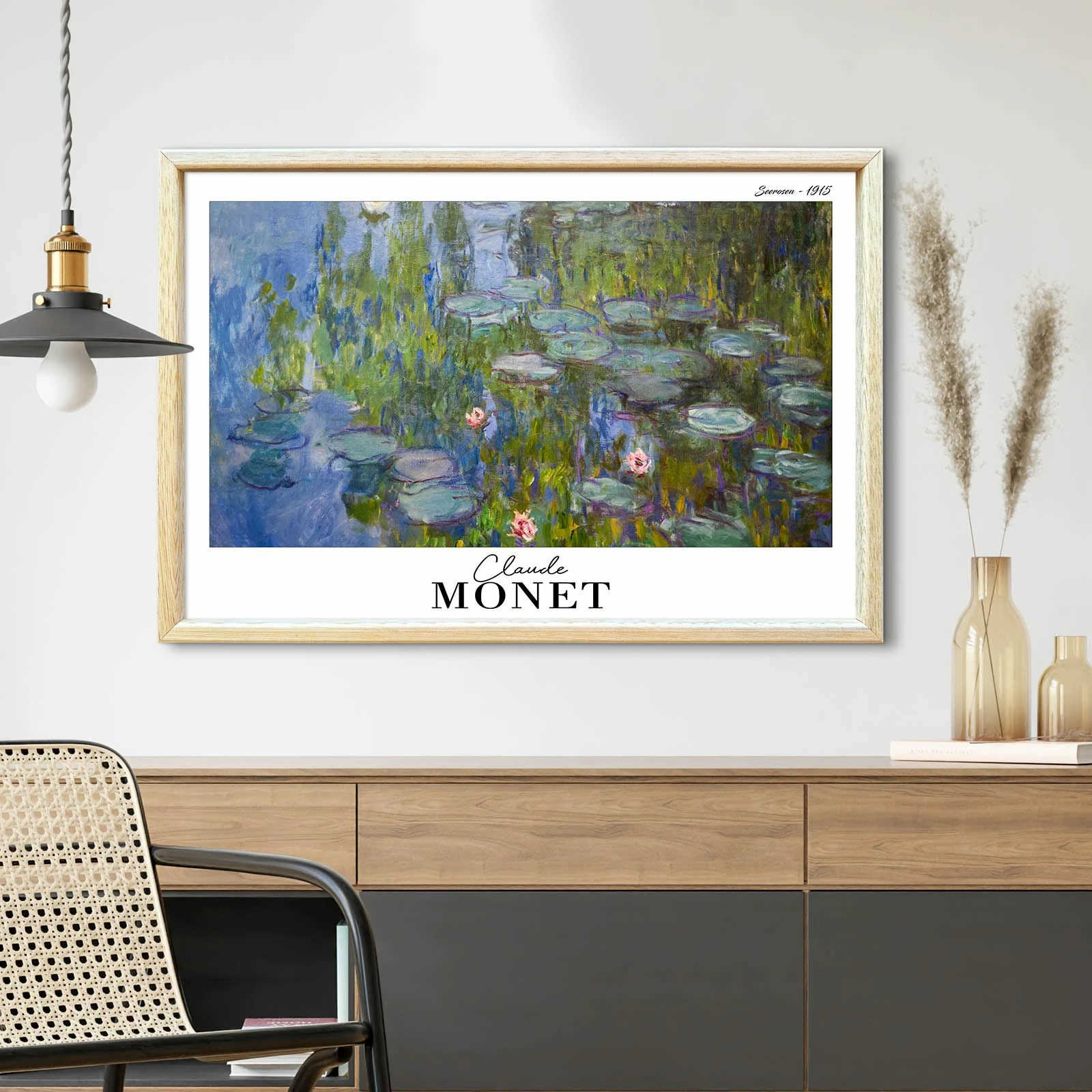 Pikturë dekorative me kornizë, Monet, shumëngjyrëshe, 42x62cm
