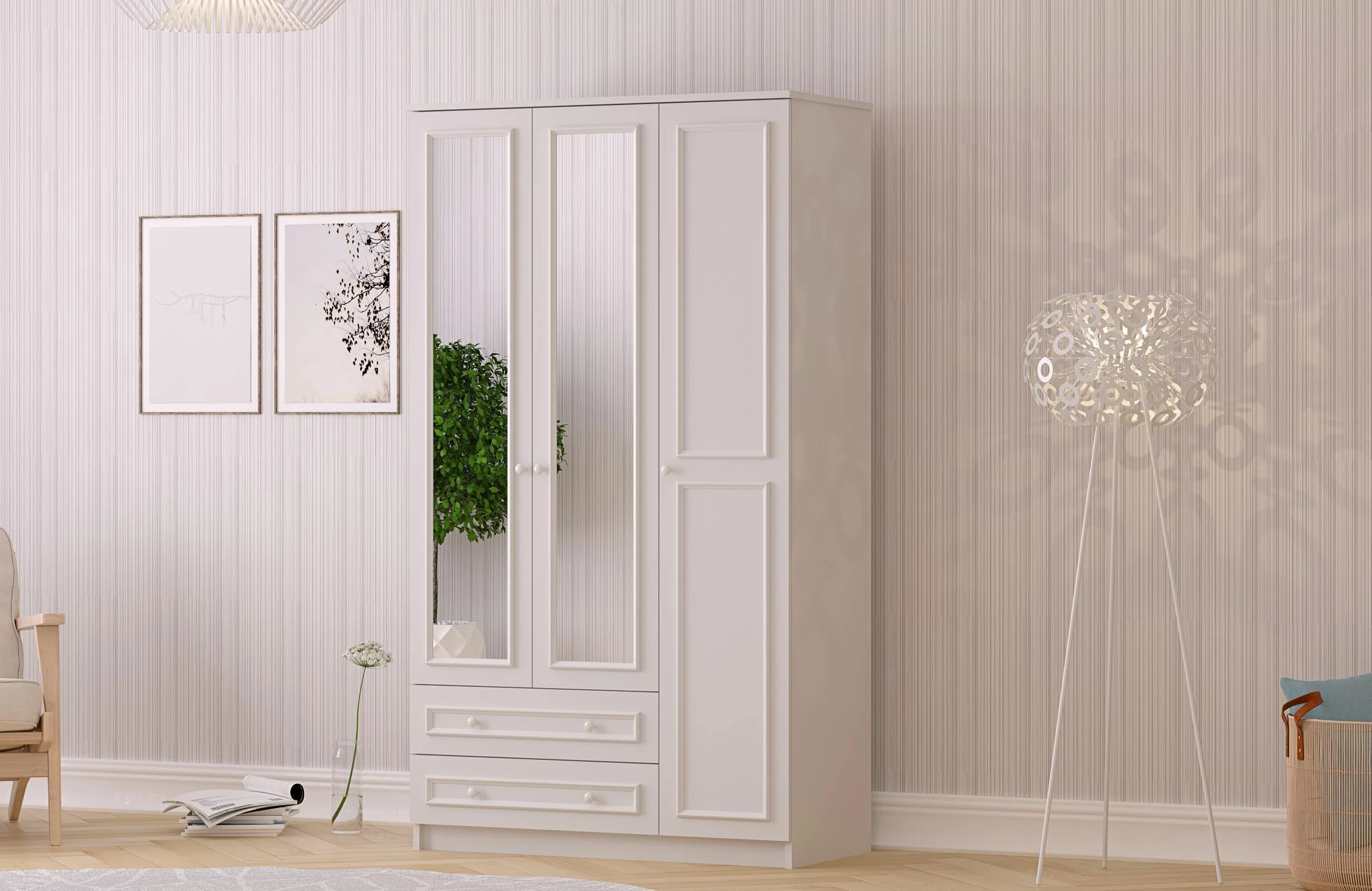 Dollap Skye Decor, ngjyrë e bardhë mat, RB-186