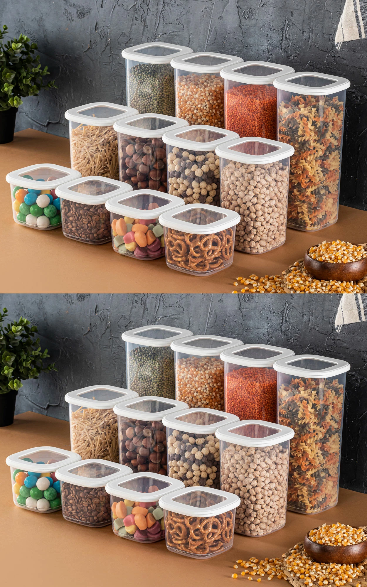 Set kuti plastike për organizim, 24 copë, Hermia, BNMPOLYWS24-51217