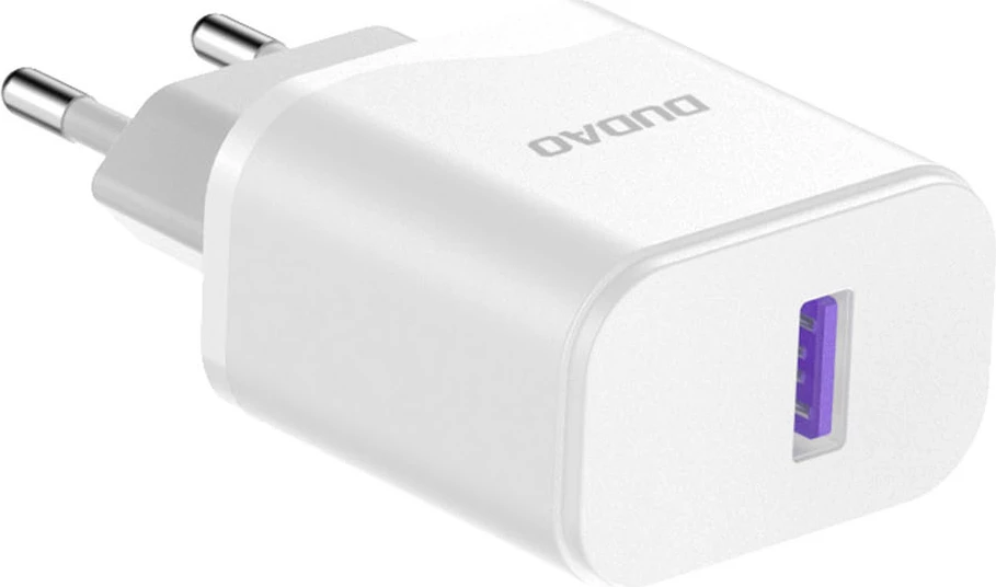 Karikues rrjeti Dudao A20EU me kabllo USB-A në micro USB, 18W, Bardhë