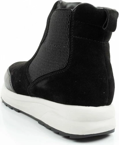 Çizme të shkurta lëkure për femra Scholl, të zeza