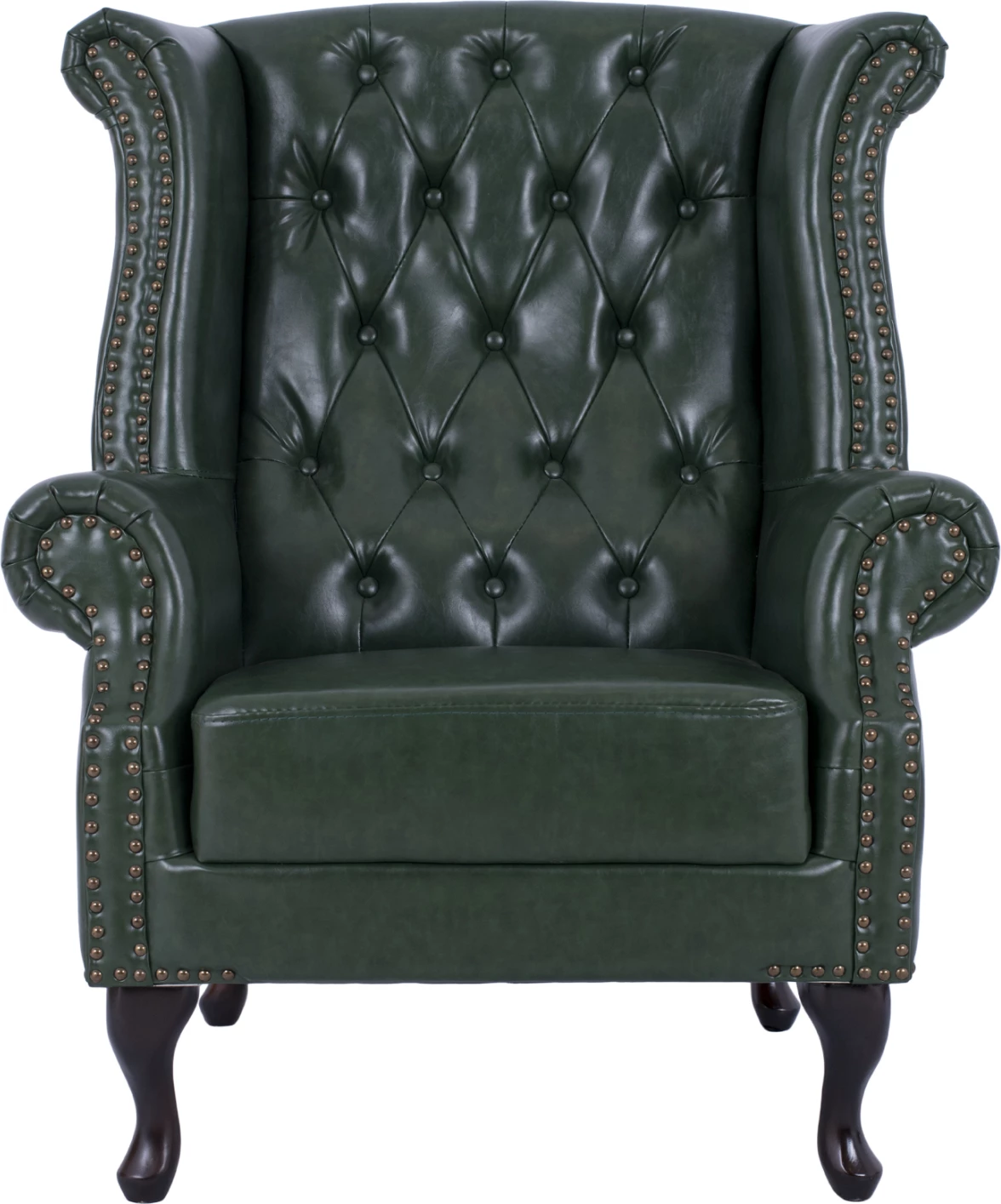 Karrige e tipit Chesterfield Polina, FH0053.08, ngjyrë jeshile Cypress PU 83x79x104 cm