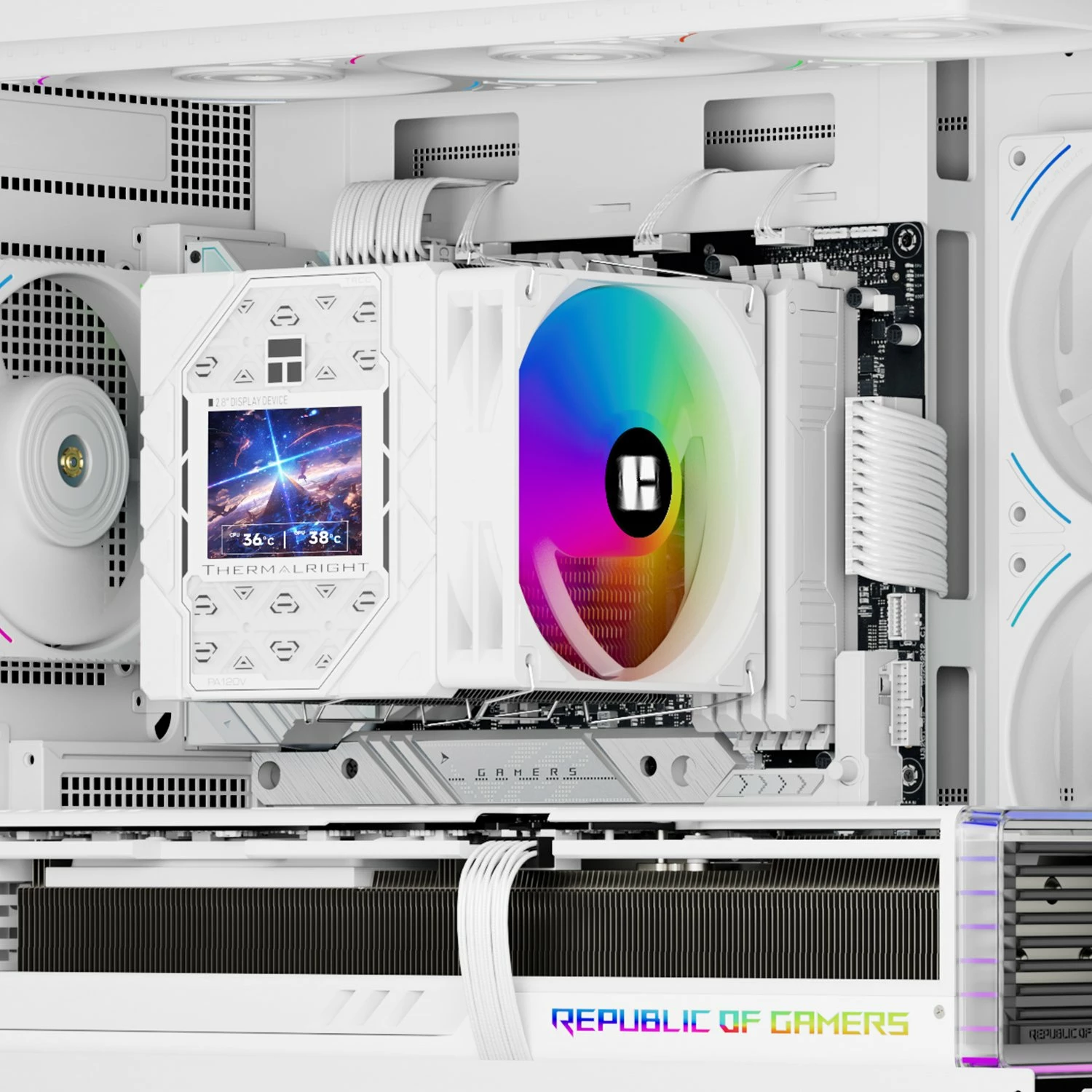 Ftohës CPU Thermalright Peerless Assassin 120 Vision ARGB 120mm me ekran LCD, 6 heatpipe, i bardhë