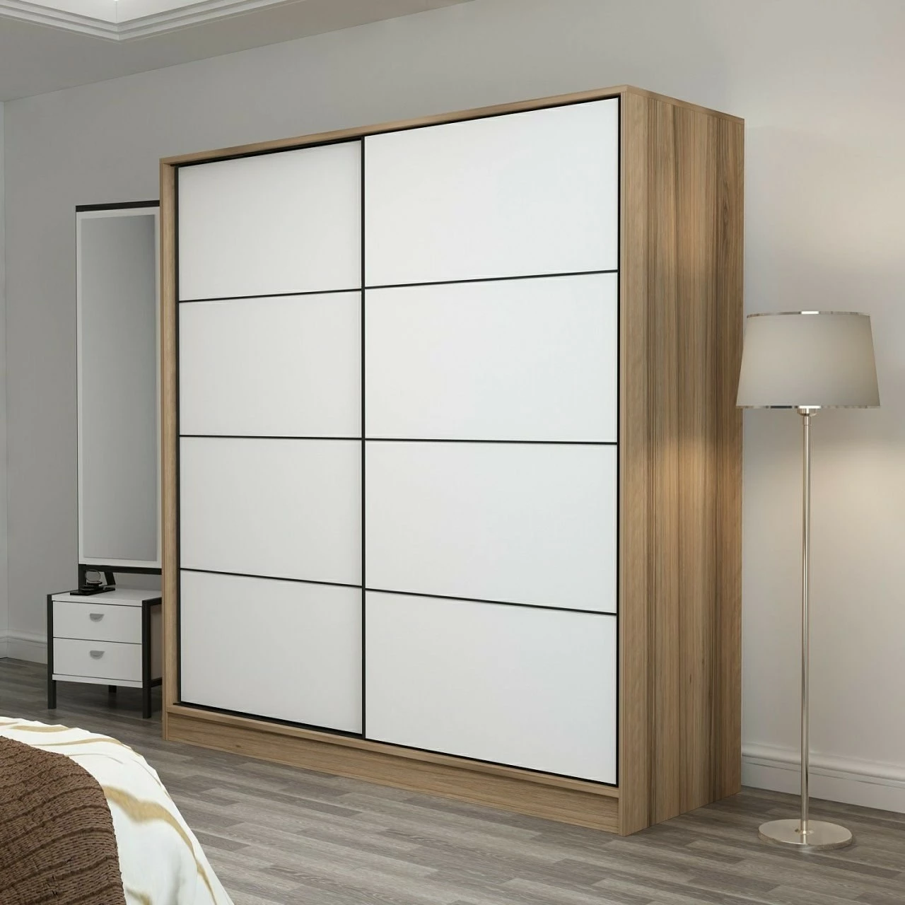 Dollap garderobe, ngjyrë dore, Skye Decor, 220x210x60 cm