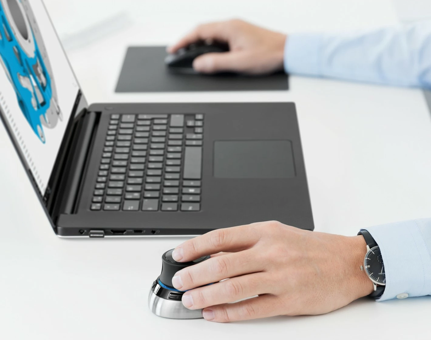 SpaceMouse Wireless Kit 2 3Dconnexion, i djathtë, optik, RF Wireless + Bluetooth + USB Type-A, e zezë