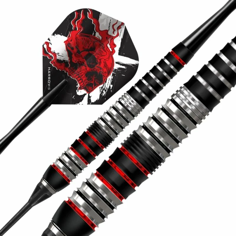 Shigjeta softip për dart Harrows, të zeza e kuqe