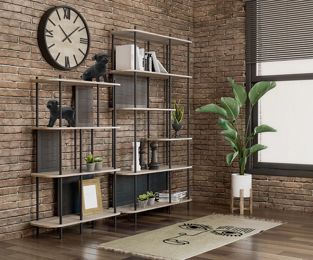 Qilim 'Face', pambuk, bezhë e zi, 60x90cm