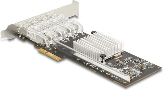 Kartë rrjeti PCIe DeLOCK i350, 4x SFP, 1 Gbps, e brendshme, e zezë