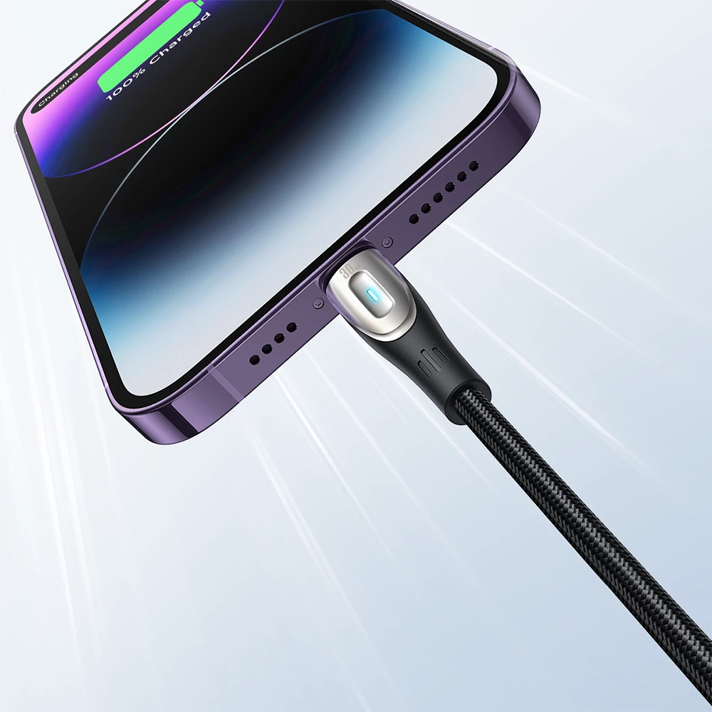 Kabllo Joyroom Pioneer Series SA31-CL3 USB-C në Lightning, 1.2m, 30W, e zezë