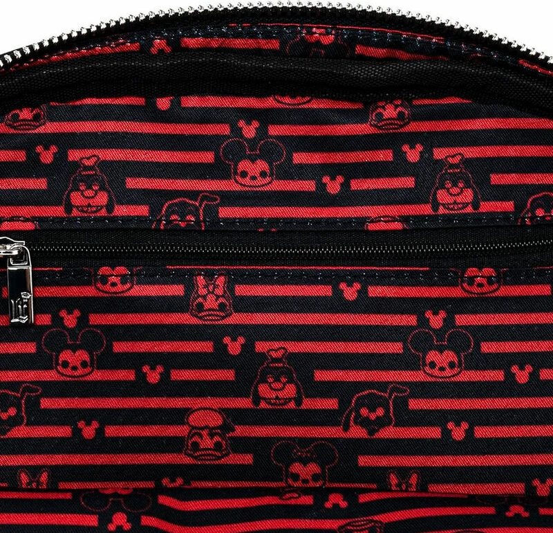 Çantë shpine mini Loungefly Disney Mickey Mouse Pin Collector, lëkurë vegane (PU), e zezë