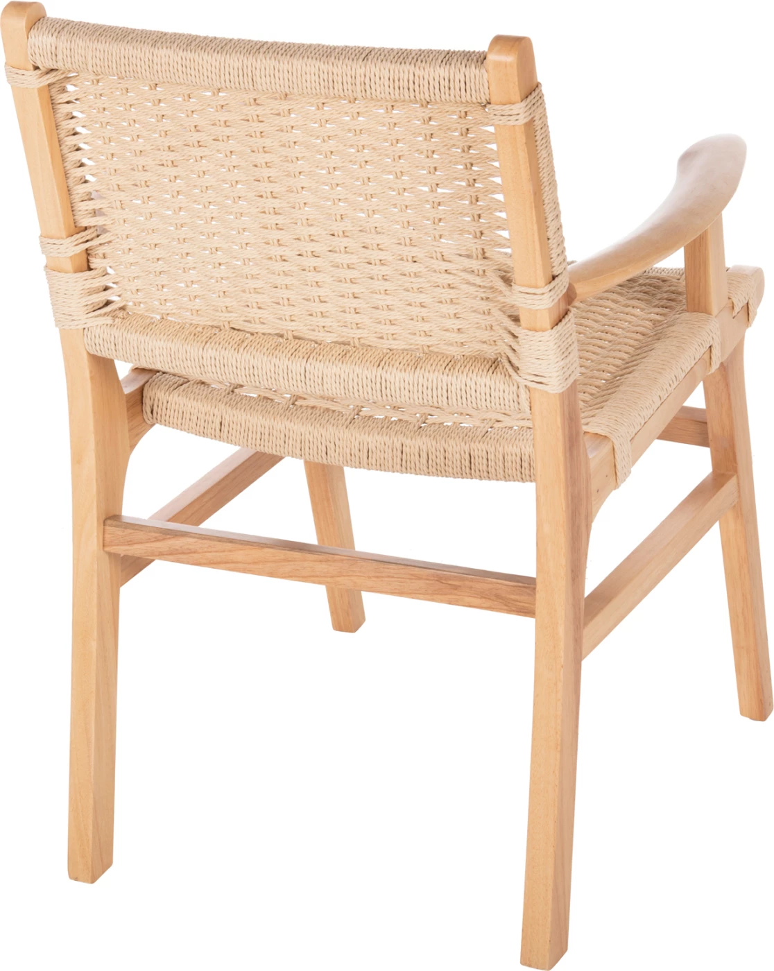 Karrige me krahë FH9331.01, për brenda, druri gome, sedilje me litar, 61x56x83 cm