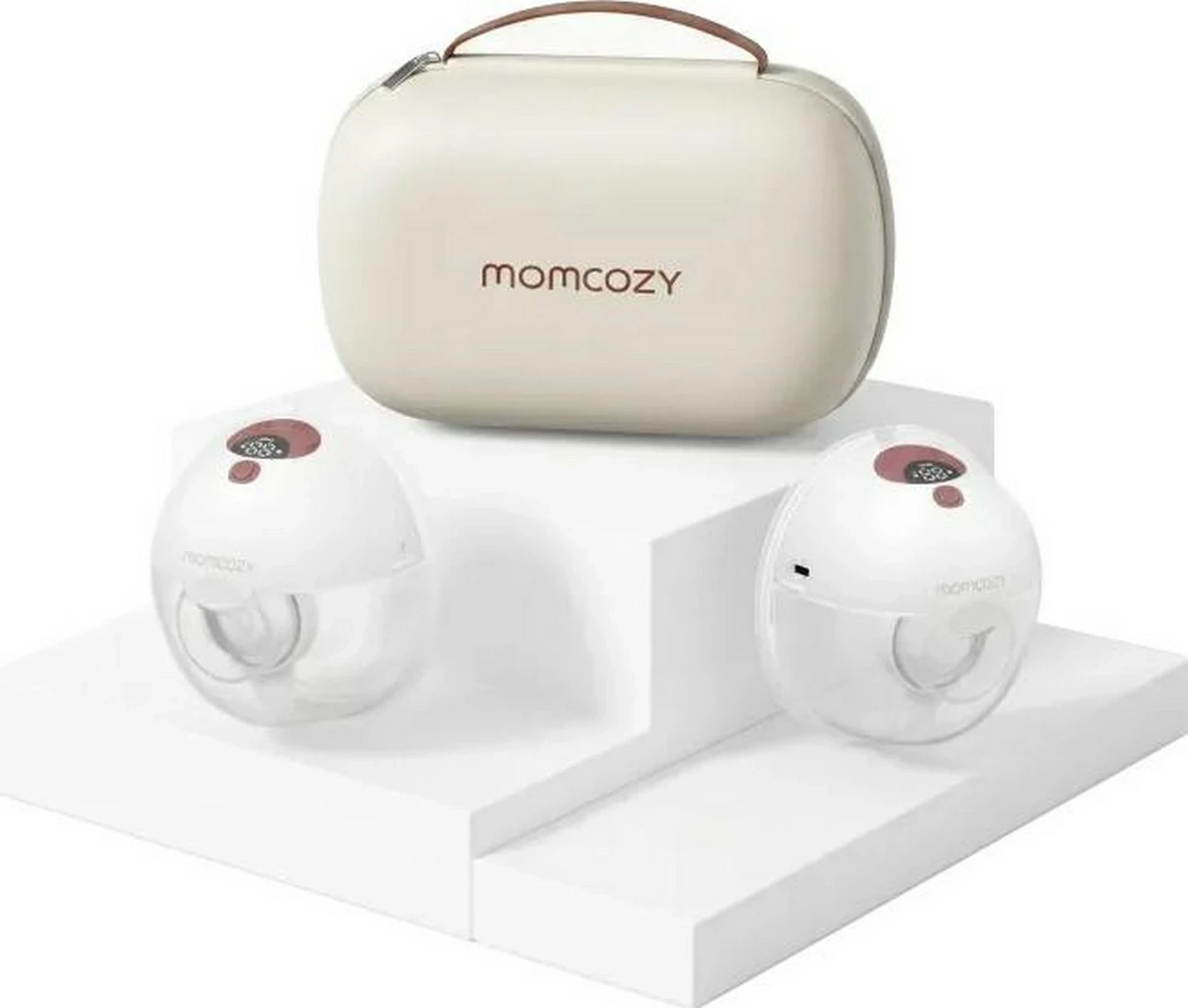 Pompë gjiri elektrike e dyfishtë Momcozy M5, pa kabllo, 8 nivele thithjeje, e kuqe