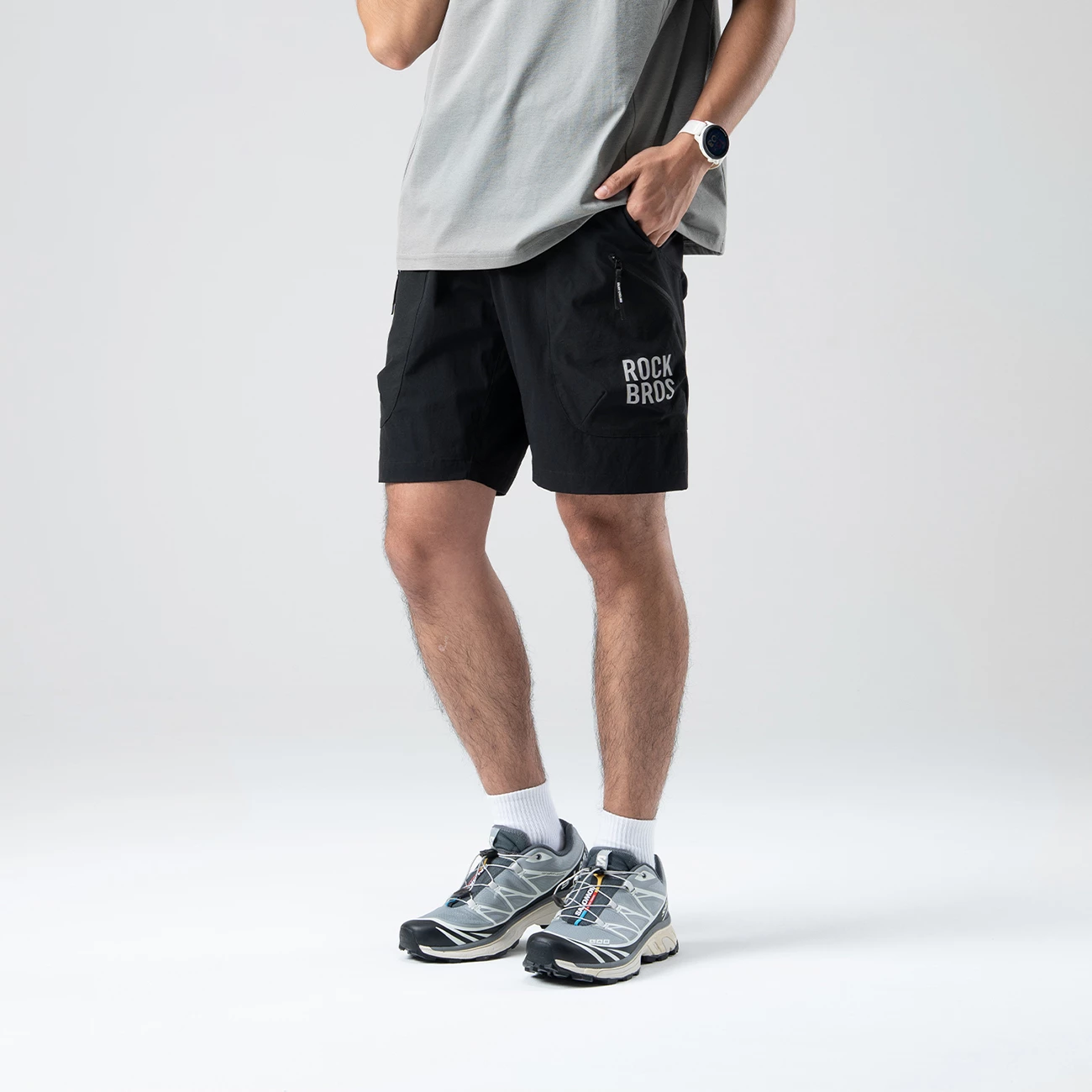 Shorce sportive Rockbros YDDK015, XXL, me rrip, me xhepa me zinxhir, e zezë