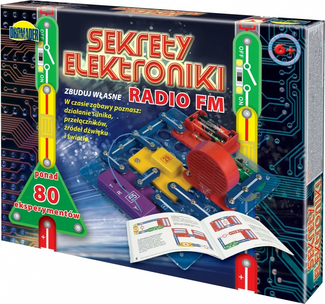 Set edukativ elektronik Dromader Secrets of Radio FM Electronics, mbi 80 eksperimente