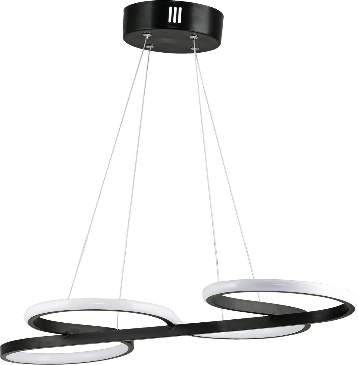 Llambë tavani moderne Opviq, ngjyrë e zezë, dritë e verdhë, Swing