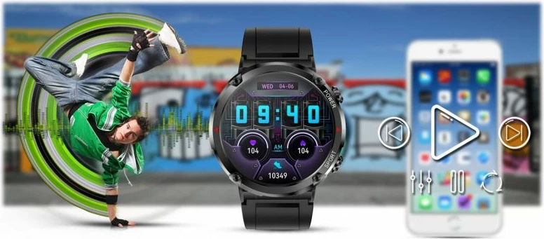 Smartwatch Gravity për meshkuj, e zezë