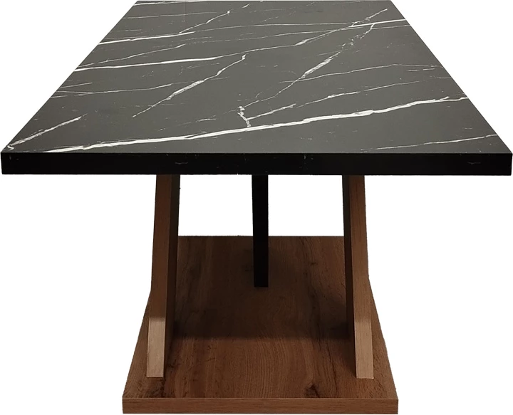 Tavolinë kafeje Solange, pamje mermeri të zi, ngjyrë sonoma, 110x55x47.5cm