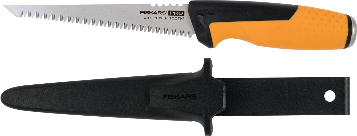 Sharrë dore Fiskars, 15cm, 8tpi, zezë/ portokalli