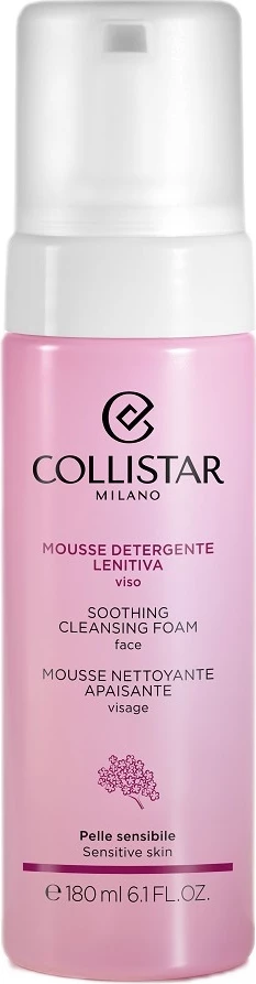 Shkumë pastruese për fytyrë Collistar Soothing Cleansing Foam për femra, 180ml