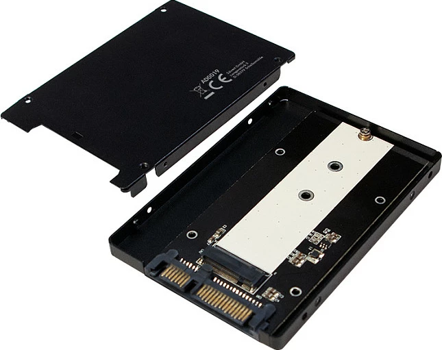 Adapter SSD LogiLink M.2 (NGFF) në SATA 2.5", kornizë montimi, i zi