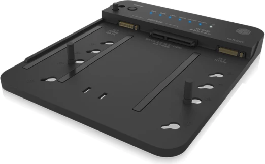 stacion dokimi dhe klonimi disqesh ICYBOX IB-2913MCL-C31, USB 3.2 Gen 2 10 Gbit/s, për M.2 NVMe/SATA dhe 2.5"/3.5" SATA, e zezë