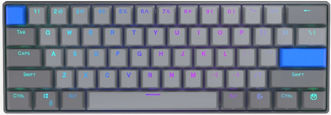 Tastierë mekanike Endorfy Thock V2 Compact Wireless EY5A132, 60%, RGB, USB/Bluetooth/2.4GHz, switch ENDORFY Yellow by Gateron, gri