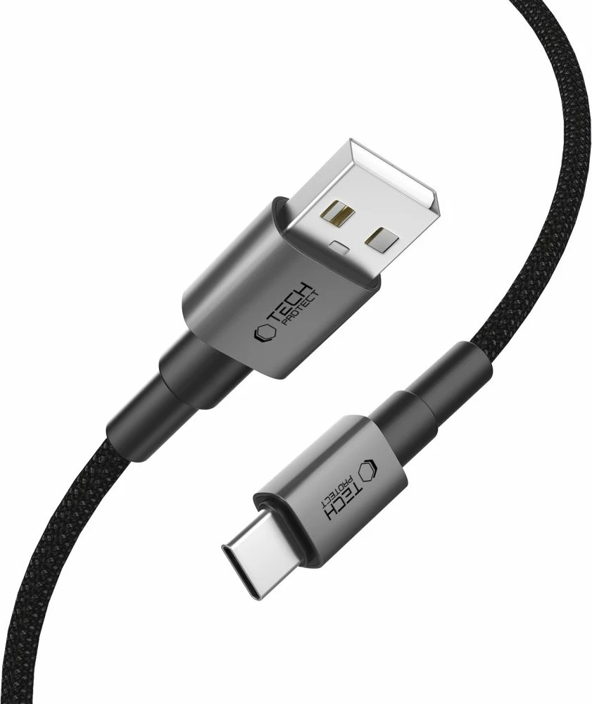 Kabllo USB-A në USB-C Tech-Protect UltraBoost DNA, 50cm, Gri